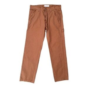 Choocolate Canvas Painter Utility High Rise Pants in Rust